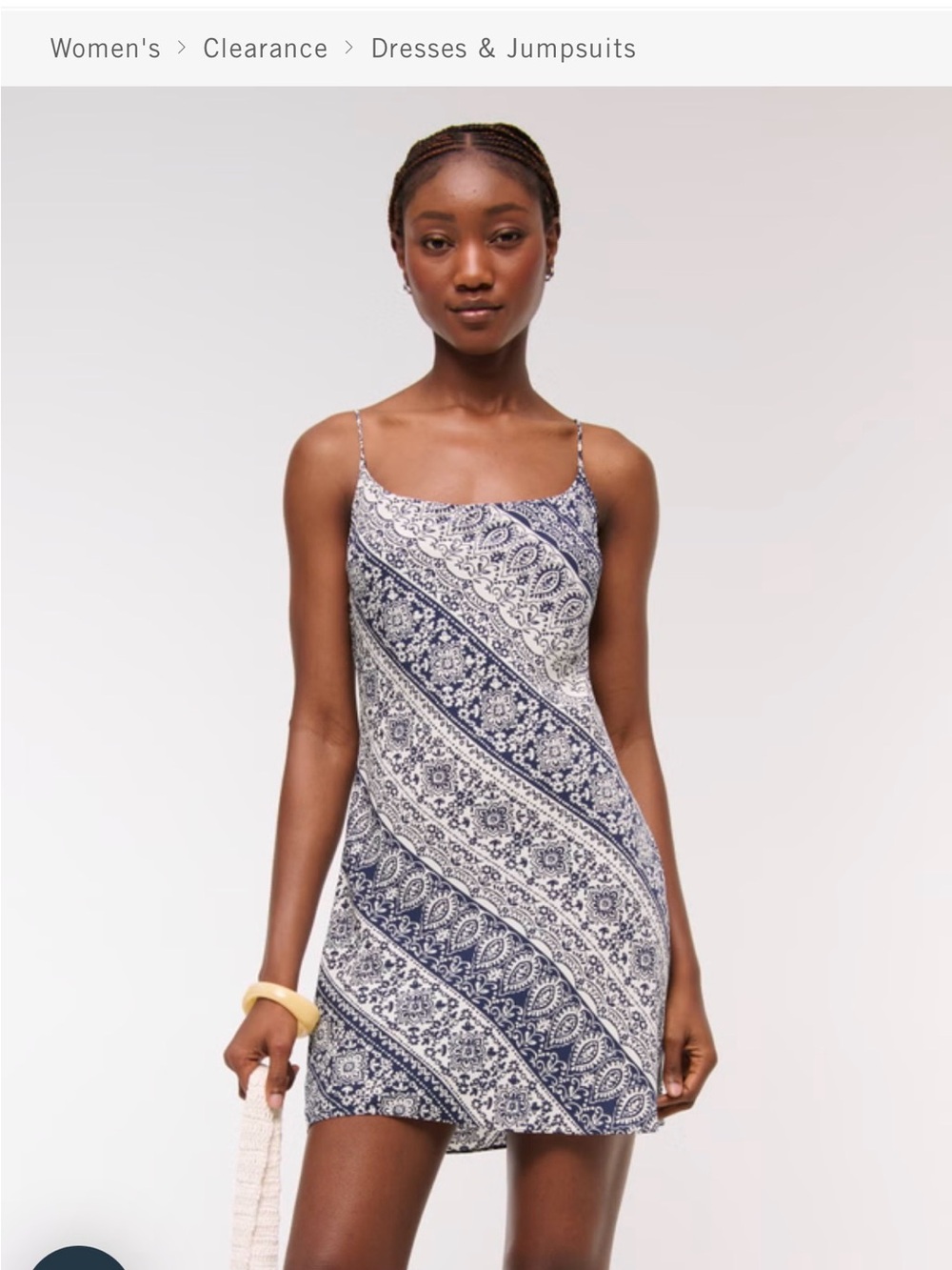 Abercrombie & Fitch Navy and White Paisley Mini Dress